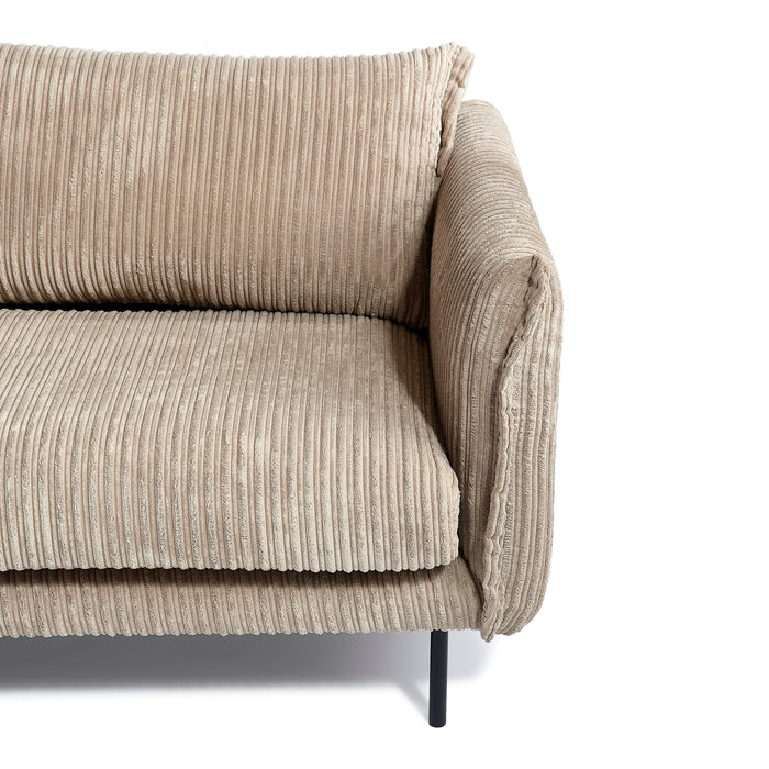 by fonQ Ribbon Hoekbank met Chaise Longue Links - Rib - Mink