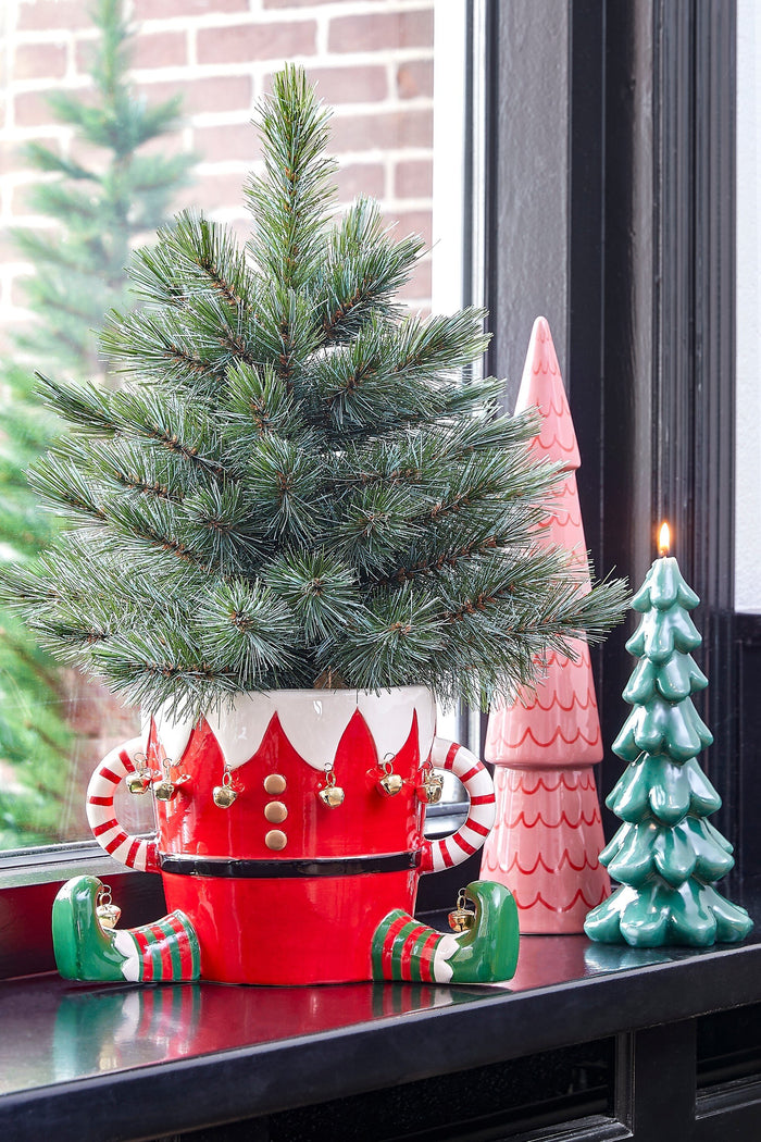 Mica Decorations Funny Bloempot - L29 x B18 x H17 cm - Dolomiet - Rood