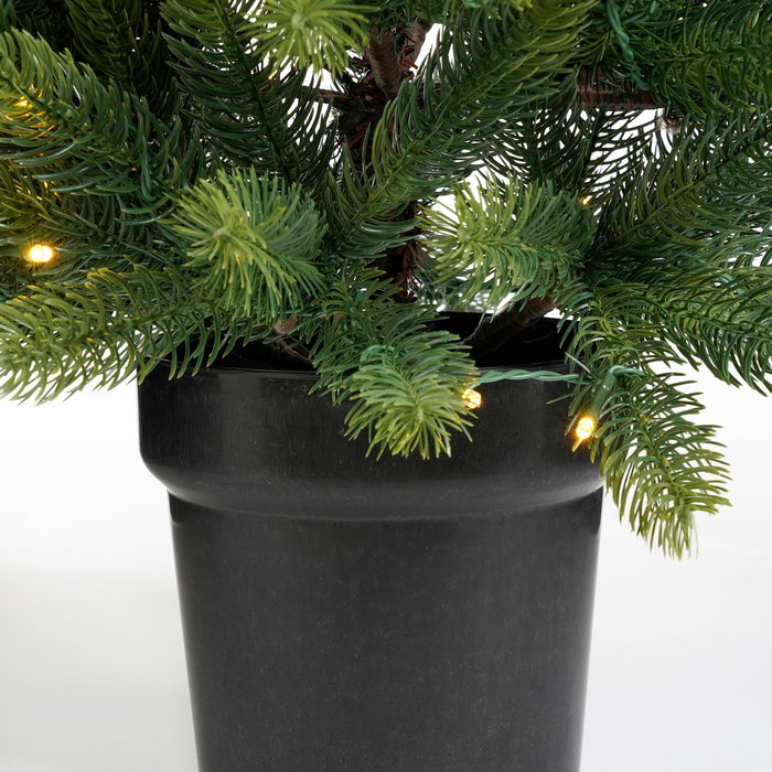 Black Box Trees Nagoya Set van 2 Kerstbomen en 1 Krans - H90 x Ø45 cm