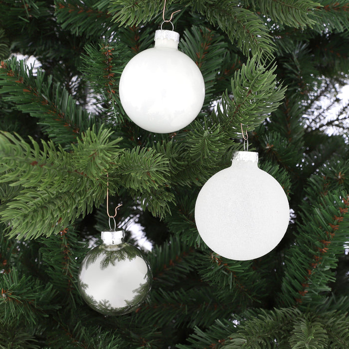 Mica Decorations Kerstballen Set - 26 Stuks - Ø7 cm - Glas - Wit