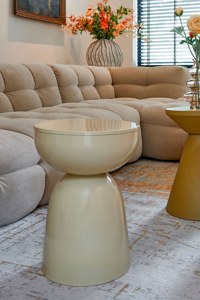 Mica Decorations Elliot Bijzettafel - H45 x Ø32 cm - IJzer - Beige