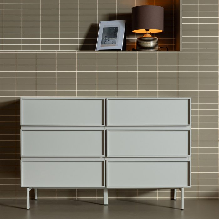 WOOOD Tours Ladekast 6 Lades - Melamine| MDF - Zand - 80x120x42