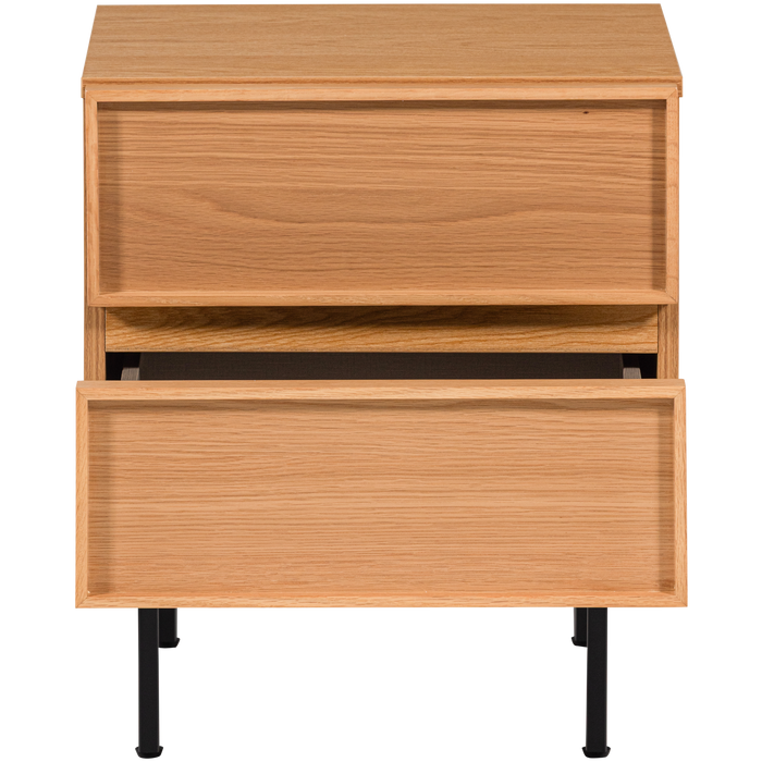 WOOOD Tours Ladekast| Nachtkastje 2 Lades Melamine| MDF - Naturel