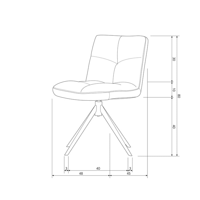 WOOOD Vinny Draaistoelen - Velvet - Zand - Set van 6