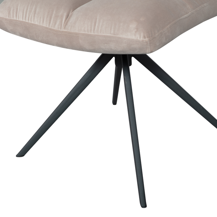 WOOOD Vinny Draaistoelen - Velvet - Zand - Set van 6