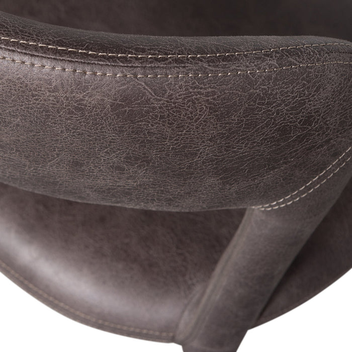 WOOOD Noble Eetkamerstoelen - Leerlook - Zwart|Grijs - Set van 6