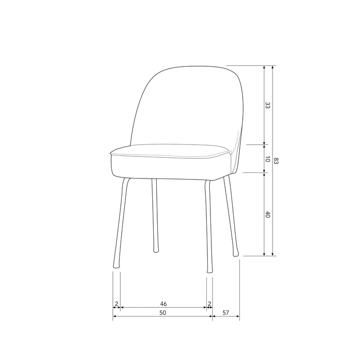 WOOOD Vogue Eetkamerstoelen - Velvet - Wheatfield - Set van 6