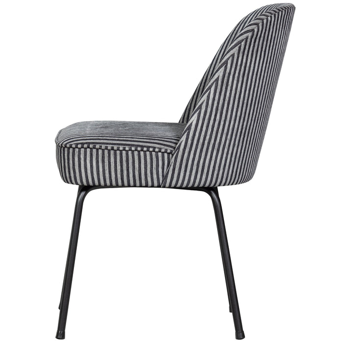 WOOOD Vogue Eetkamerstoelen - Polyester - Zwart|Grijs - Set van 6