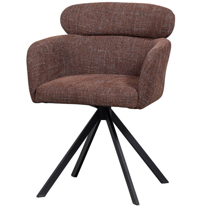 WOOOD Fenne Eetkamerstoelen - Polyester - Chestnut - Set van 6