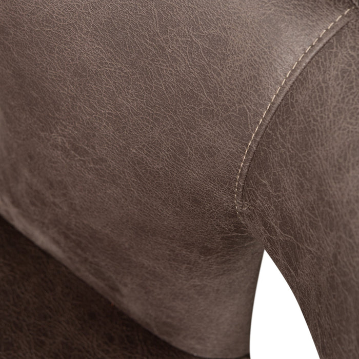 WOOOD Permit Eetkamerstoelen - Leerlook - Zwart|Grijs - Set van 6