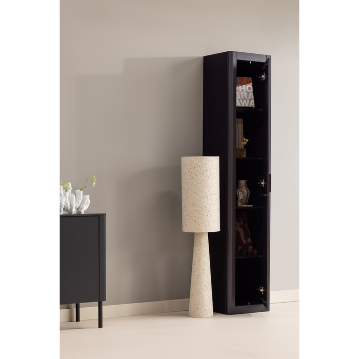 WOOOD Gunnar Smalle Hoge Kast - Grenen - Matzwart - 217x45x39