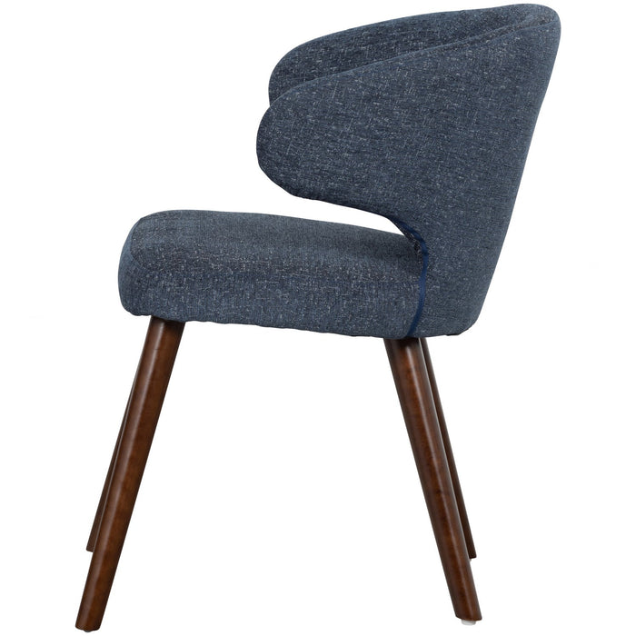 vtwonen Cape Eetkamerstoelen - Stof - Blauw - Set van 6