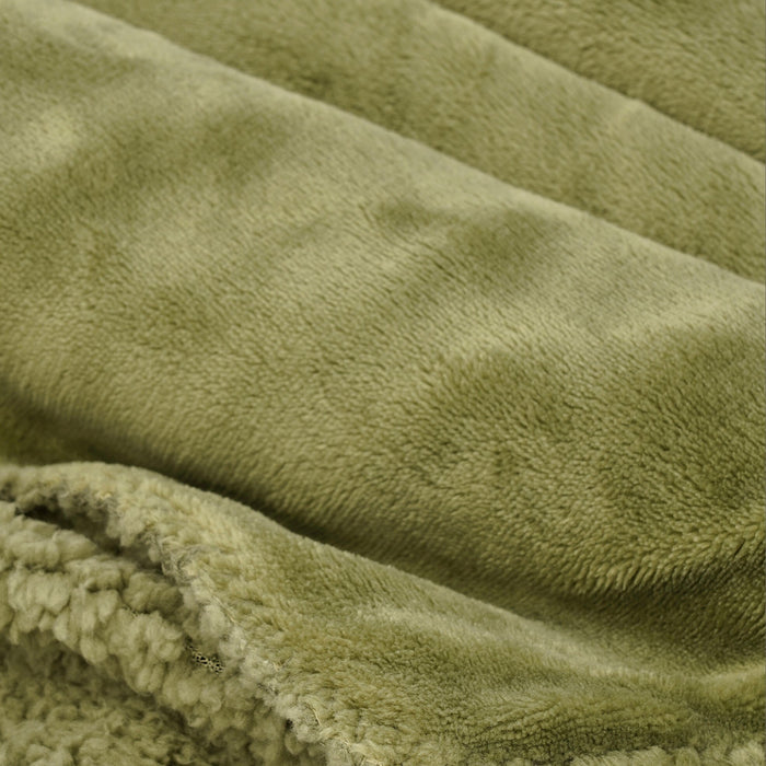Mica Decorations Bronte Fleece Plaid - L200 x B150 cm - Lichtgroen