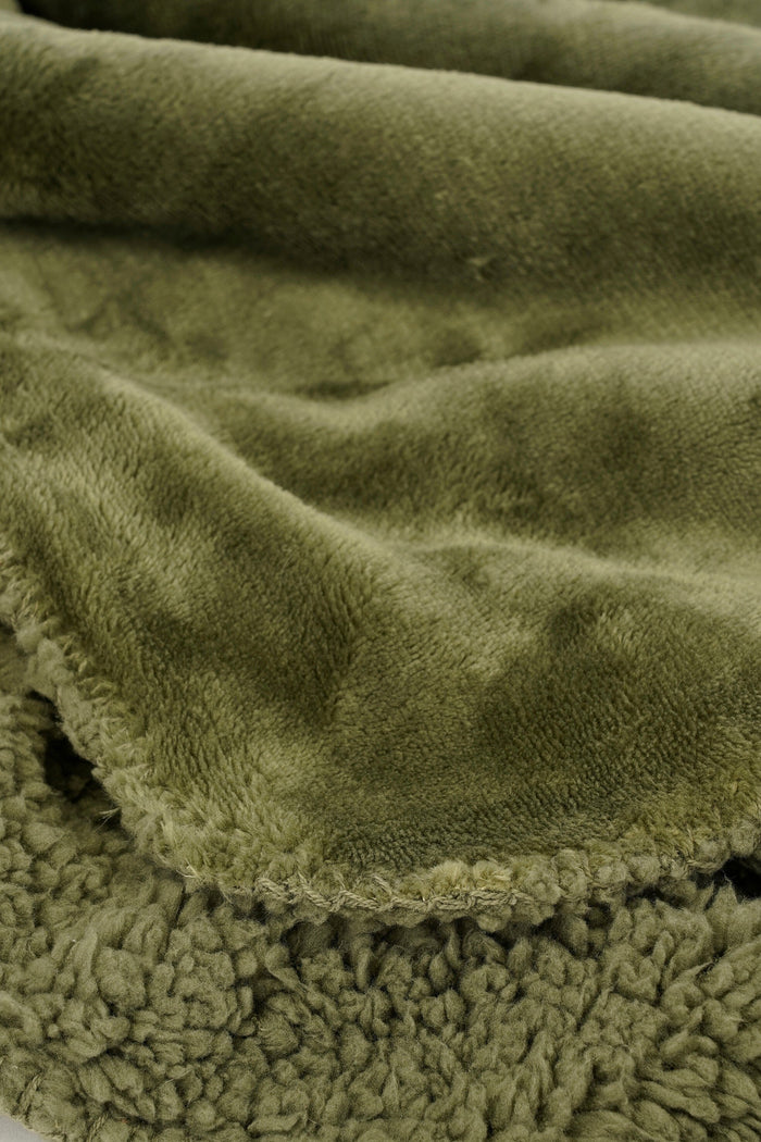 Mica Decorations Bronte Fleece Plaid - L200 x B150 cm - Donkergroen