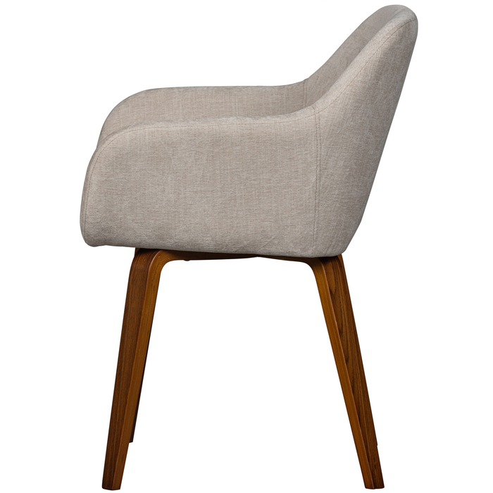 vtwonen Base Eetkamerstoelen - Velvet Melange - Zand - Set van 6