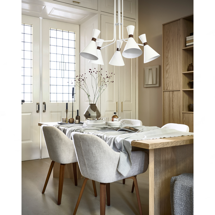 vtwonen Base Eetkamerstoelen - Velvet Melange - Zand - Set van 6