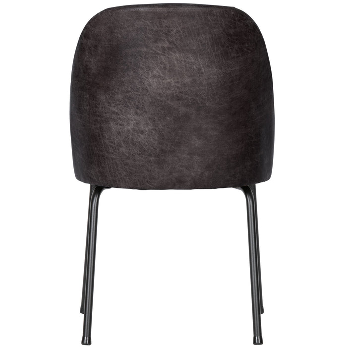 WOOOD Vogue Eetkamerstoelen - Leer - Zwart - Set van 6