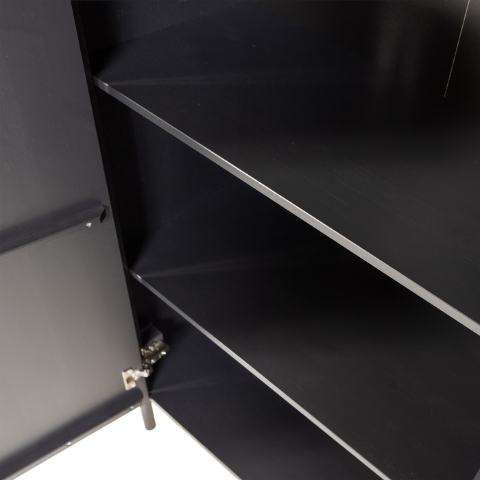 WOOOD Gunnar Dressoir 200 cm - Grenen - Matzwart - 85x201x44