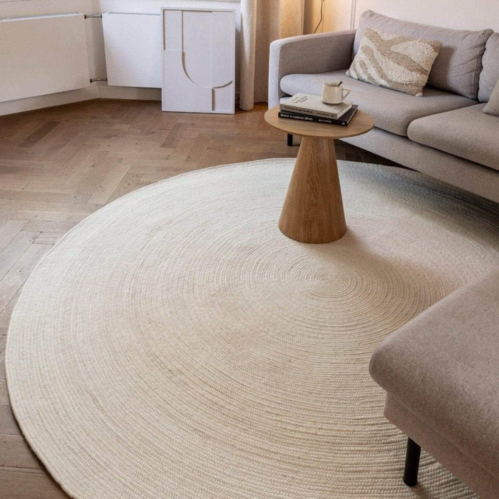 Interieur05 Rond wollen vloerkleed Gapo wit - 180 x 180 cm