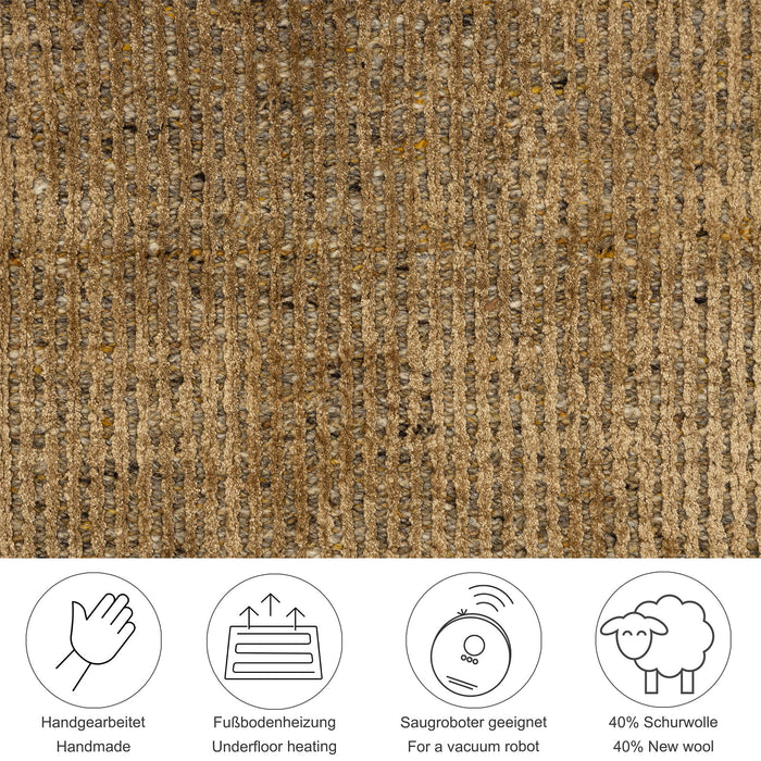 Theko gestreept UNI-tapijt Venus 90x160 cm - Goud