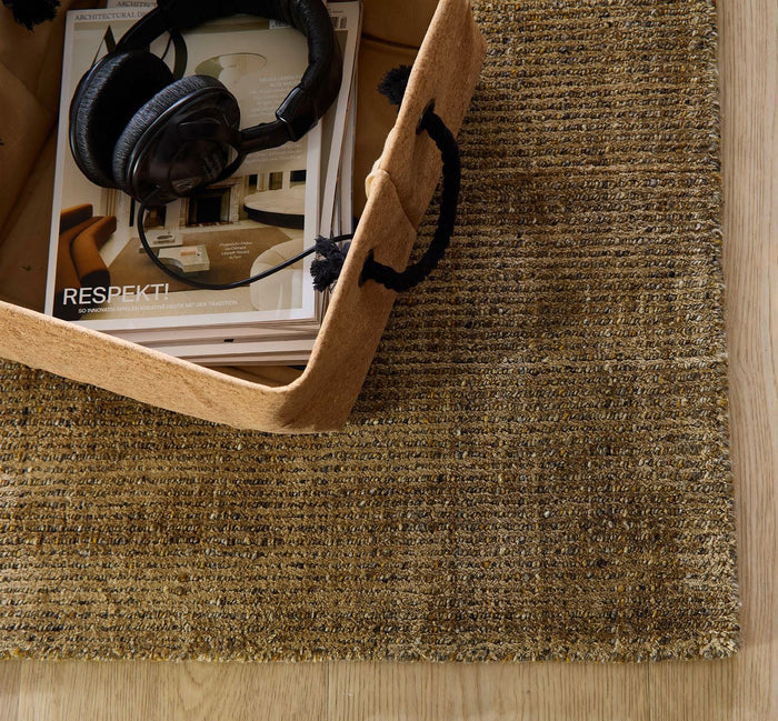 Theko gestreept UNI-tapijt Venus 90x160 cm - Goud