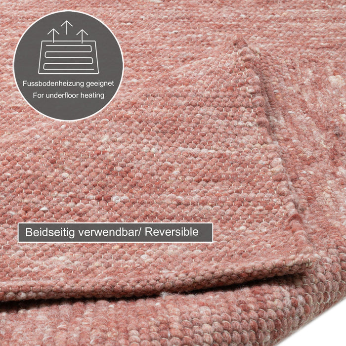 Theko Handgeweven wollen tapijt Alpen 190x250 cm - Rood