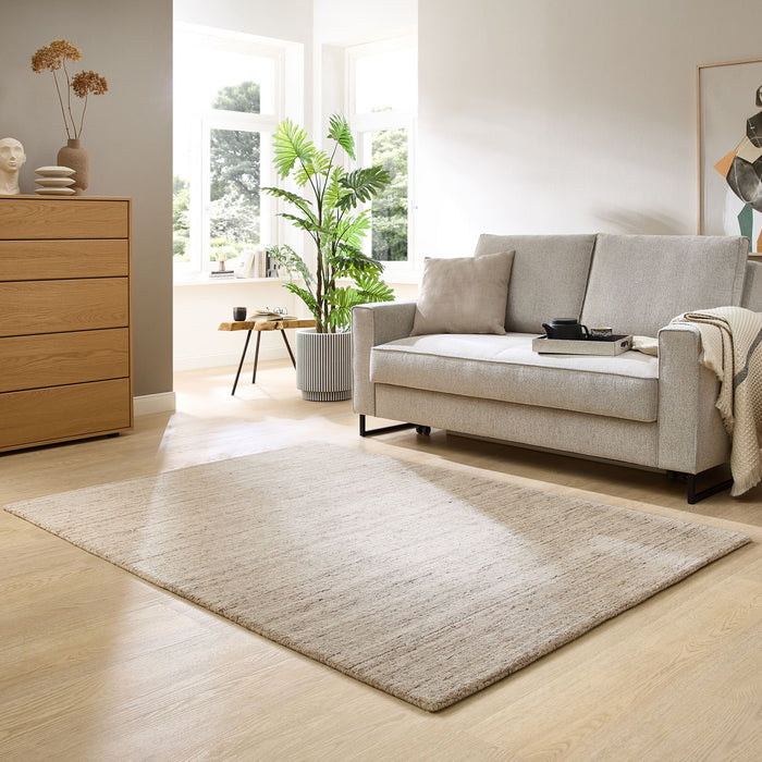 Theko Handgeweven wollen tapijt Pure 250x300 cm - Beige