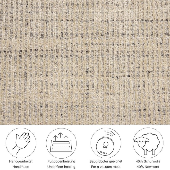 Theko gestreept UNI-tapijt Venus 70x140 cm - Beige