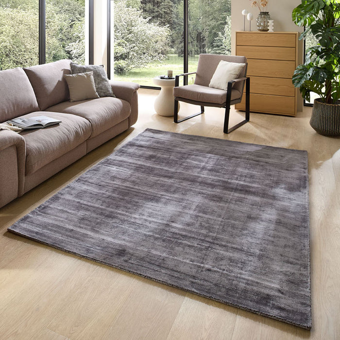 Theko handgeweven viscose tapijt Star 190x290 cm - Antraciet
