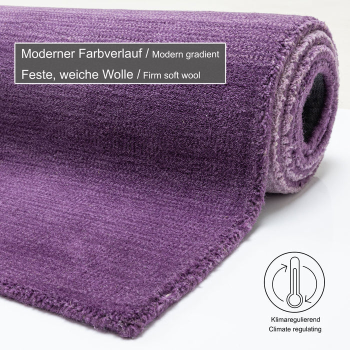 Theko Tapijt met kleurverloop Wool Comfort 70x140 cm - Paars