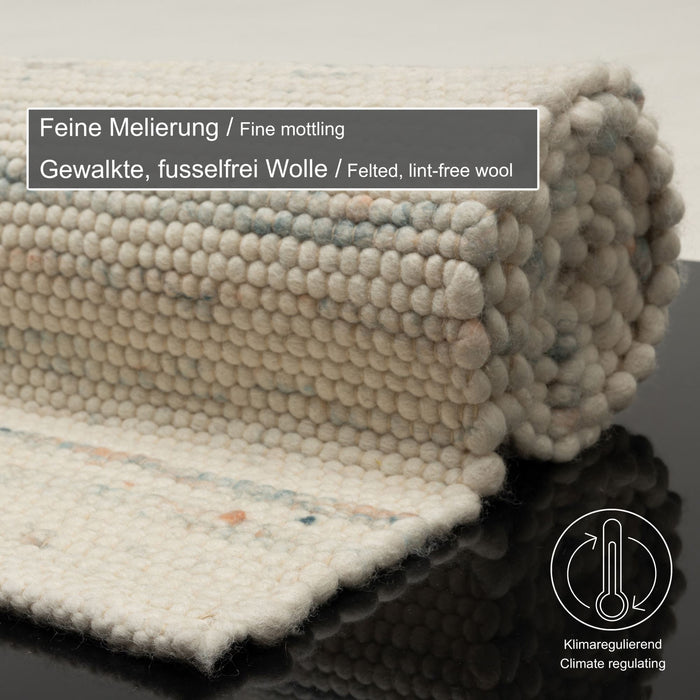 Theko Handgeweven wollen tapijt Alpen 40x60 cm - Multicolor