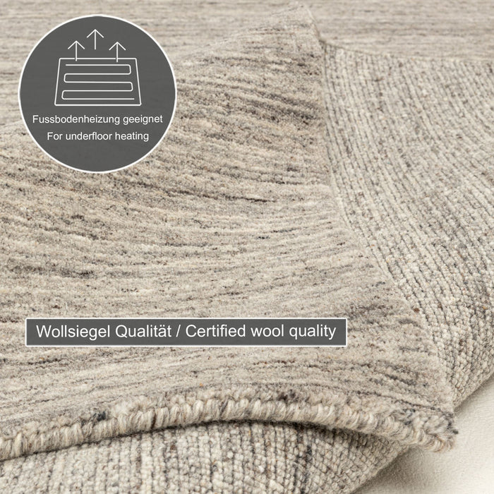 Theko Handgeweven wollen tapijt Pure 40x60 cm - Grijs