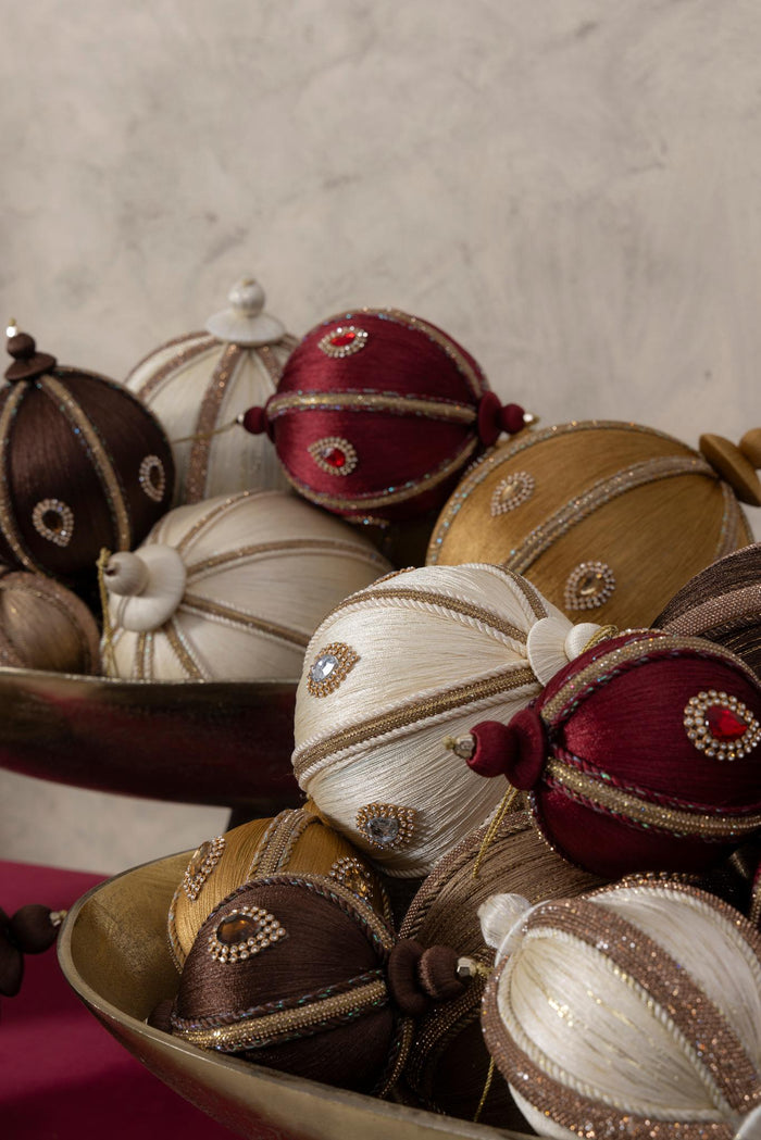 PTMD Nadinee Cream Polyester Thread Ball W Crystals L