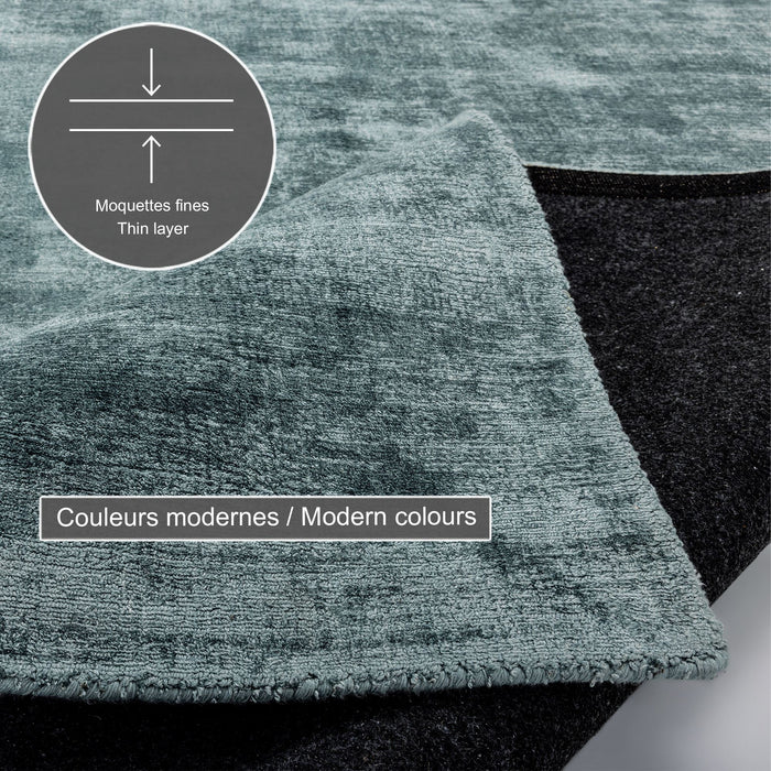 Theko handgeweven viscose tapijt Star 70x140 cm - Lichtturkoois