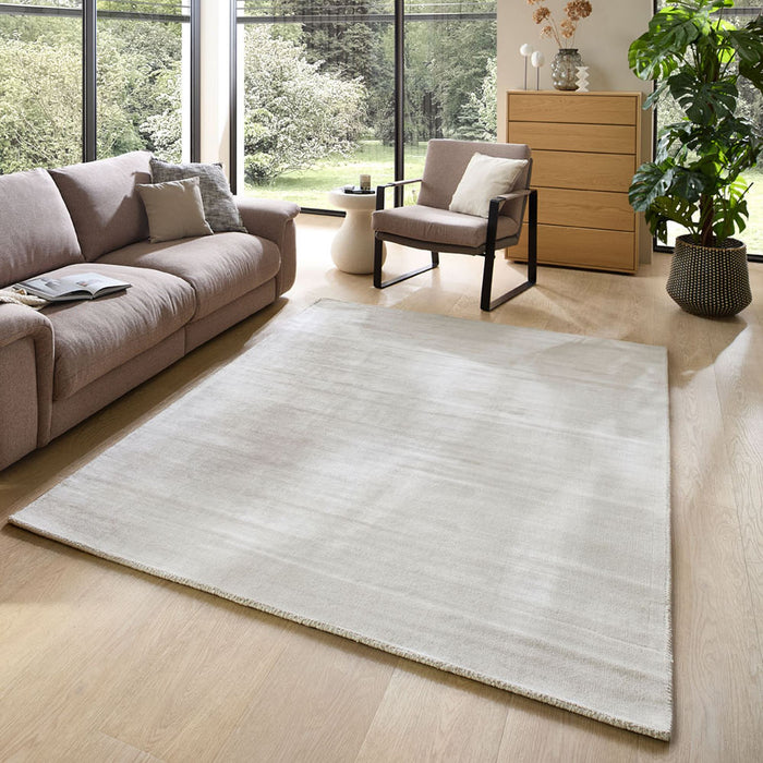 Theko handgeweven viscose tapijt Star 120x180 cm - Crème