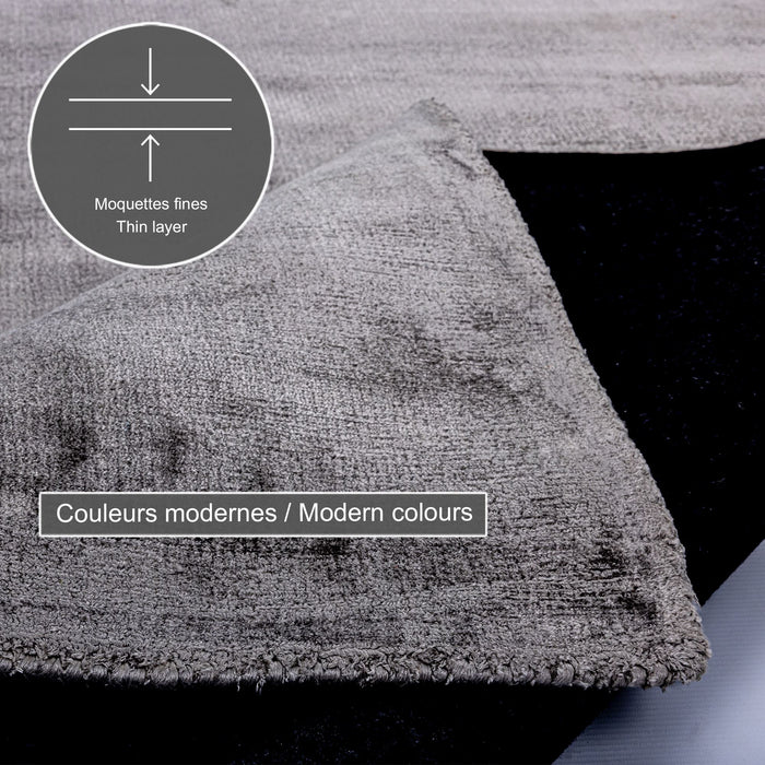 Theko handgeweven viscose tapijt Star 120x180 cm - Antraciet