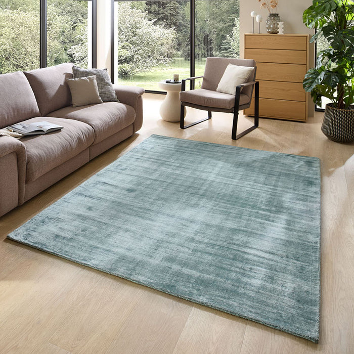 Theko handgeweven viscose tapijt Star 170x240 cm - Lichtturkoois