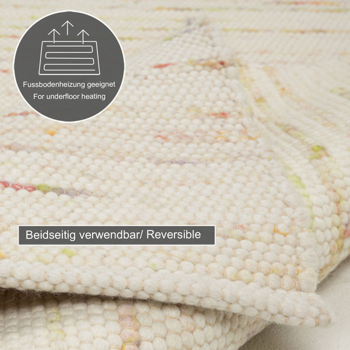 Theko Handgeweven wollen tapijt Alpen 90x160 cm - Multipastel