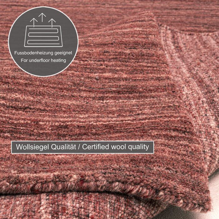 Theko Handgeweven wollen tapijt Pure 140x200 cm - Rood