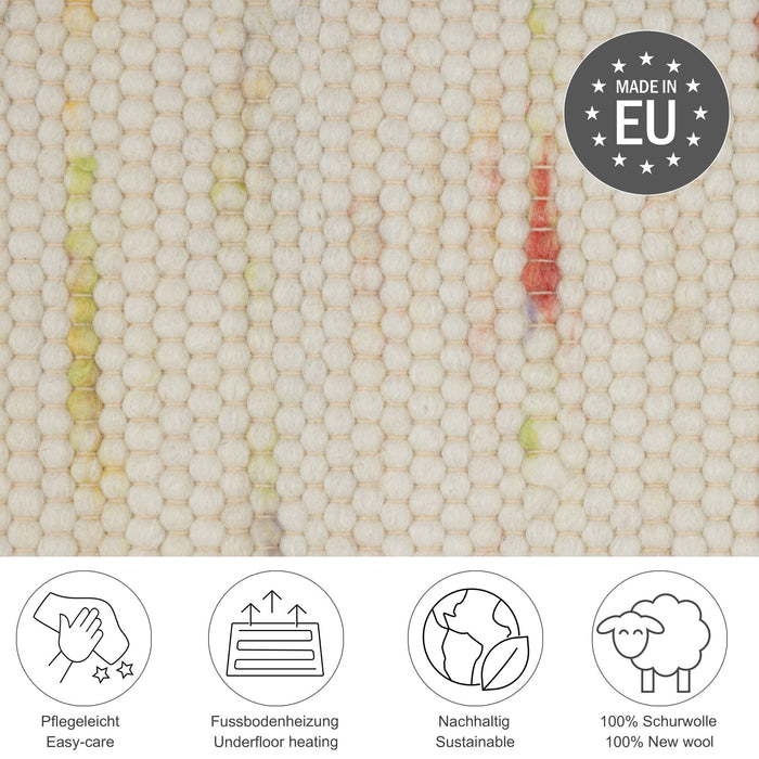 Theko Handgeweven wollen tapijt Alpen 190x250 cm - Multipastel