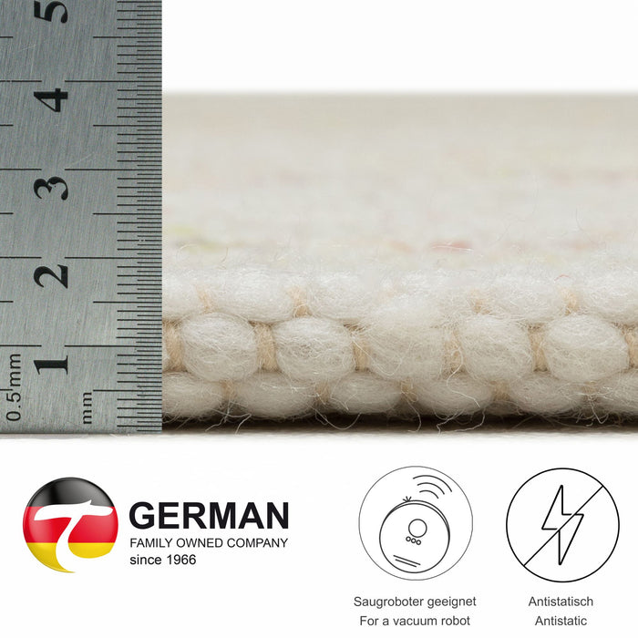 Theko Handgeweven wollen tapijt Alpen 190x250 cm - Multipastel