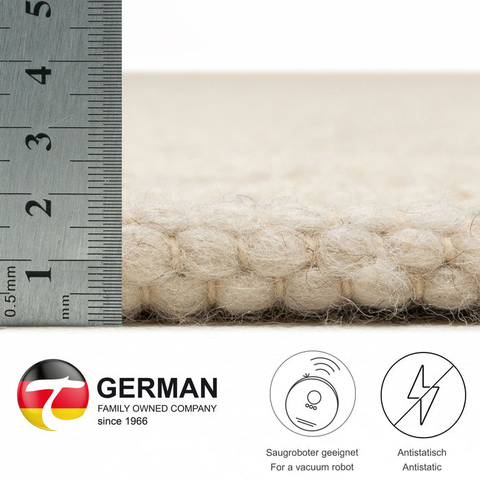 Theko Handgeweven wollen tapijt Alpen 120x180 cm - Natuurlijk