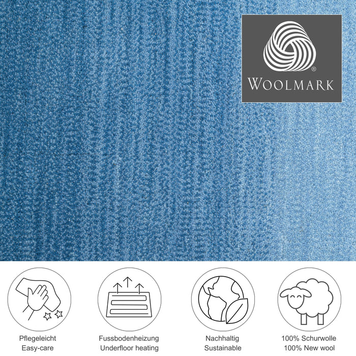 Theko Tapijt met kleurverloop Wool Comfort 60x90 cm - Blauw