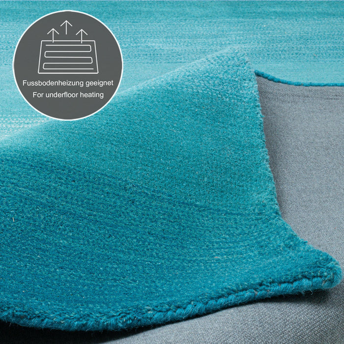 Theko Tapijt met kleurverloop Wool Comfort 160x230 cm - Turquoise