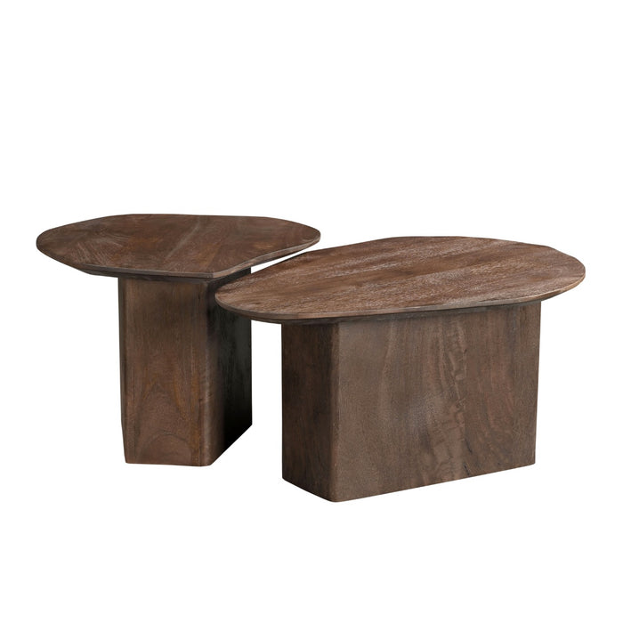 Giga Meubel - Salontafel Bruin - Set Van 2 - 70x60x35cm - Jinte