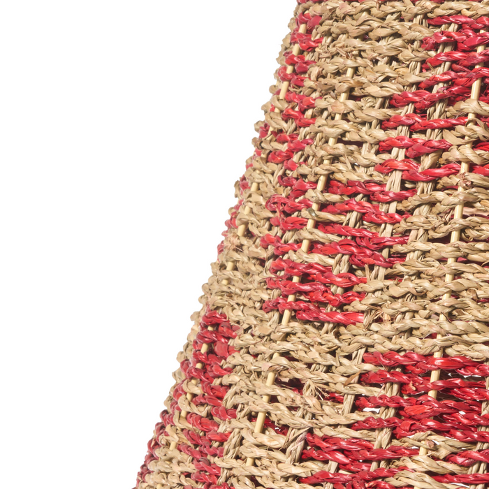 Beliani - GLACE - Kerstboomrok - Naturel|Rood - ⌀ 60 cm - Zeegras