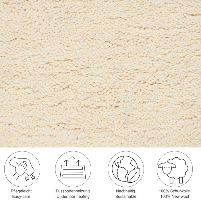 Theko Handgeknoopt Berber tapijt Taza Royal 170x240 cm - Blanc