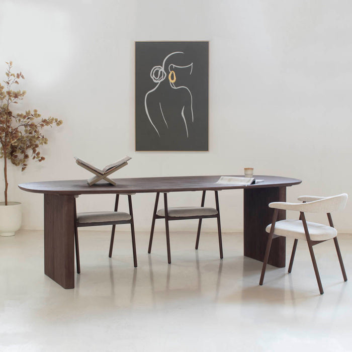 Giga Meubel - Eettafel Donkerbruin - 250x100x76cm - Aya