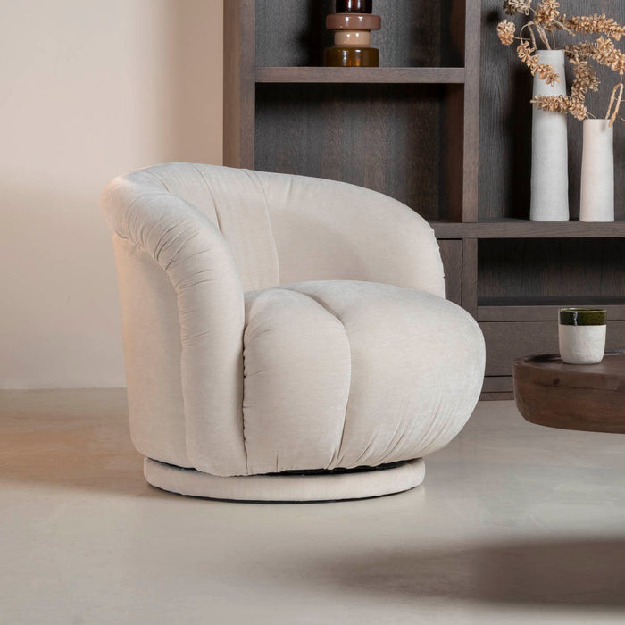 DÉJA Living - Fauteuil Beige Stof|Metaal - 86x84x70cm - Arby