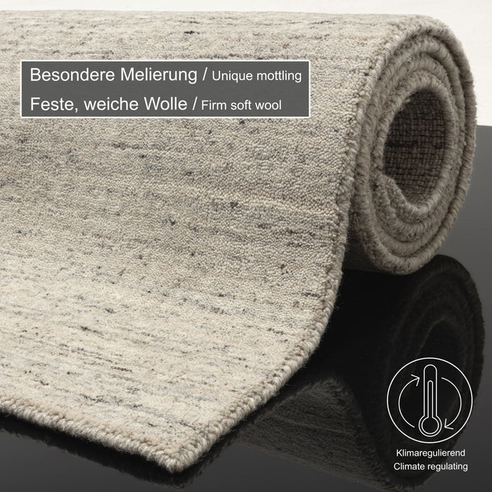 Theko Handgeweven wollen tapijt Pure 60x90 cm - Crème